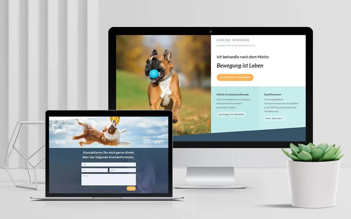 Webdesign Hundephysiotherapie Sabine Wörner, Webdesign-Referenz der Marketing-Agentur NEXAS Media